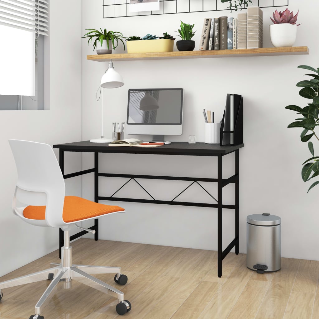Berkfield Computer Desk Black 105x55x72 cm MDF and Metal