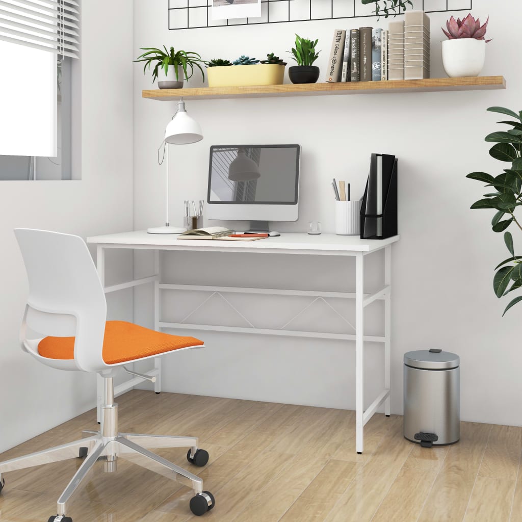 Berkfield Computer Desk White 105x55x72 cm MDF and Metal