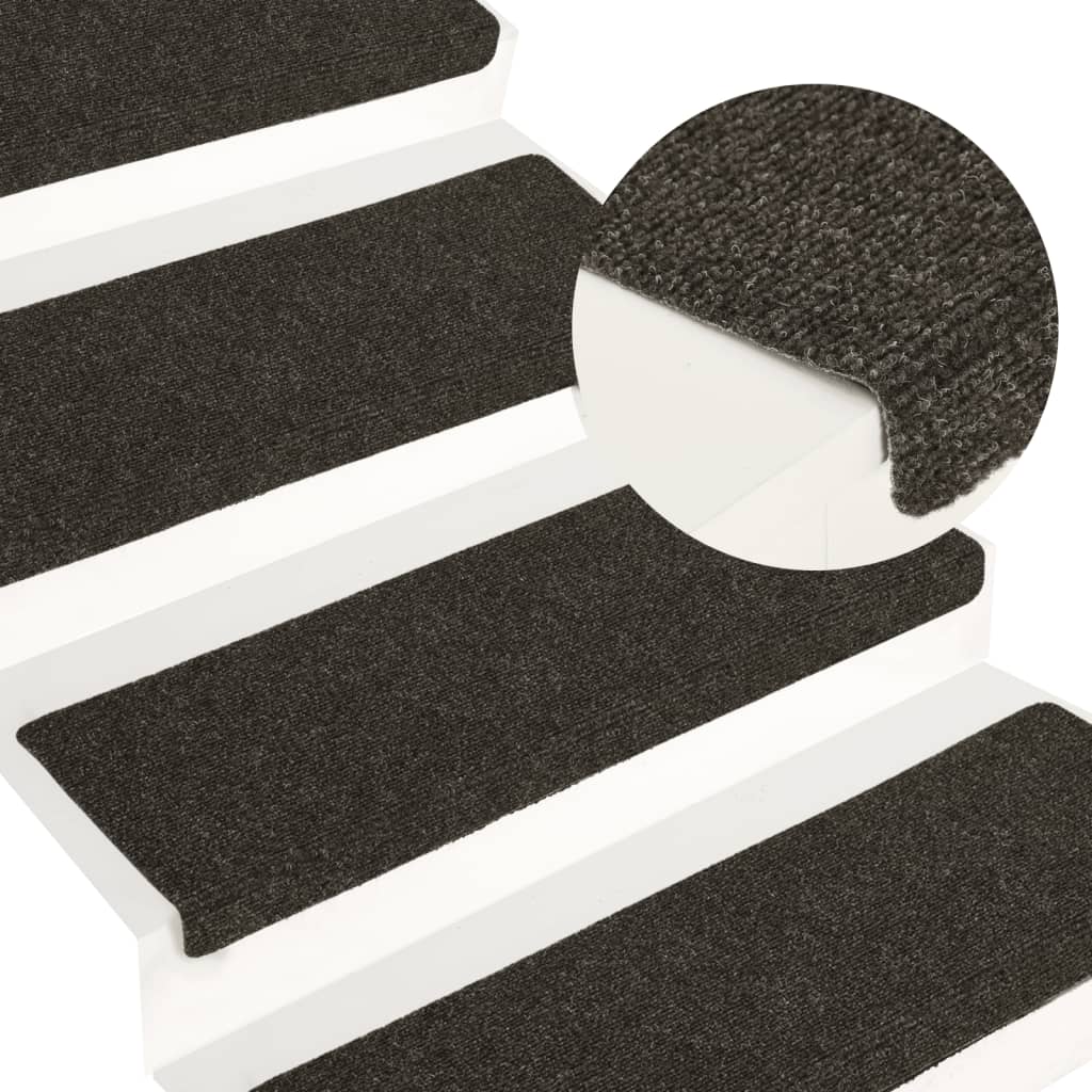 Berkfield Stair Mats 15 pcs Needle Punch 65x21x4 cm Grey