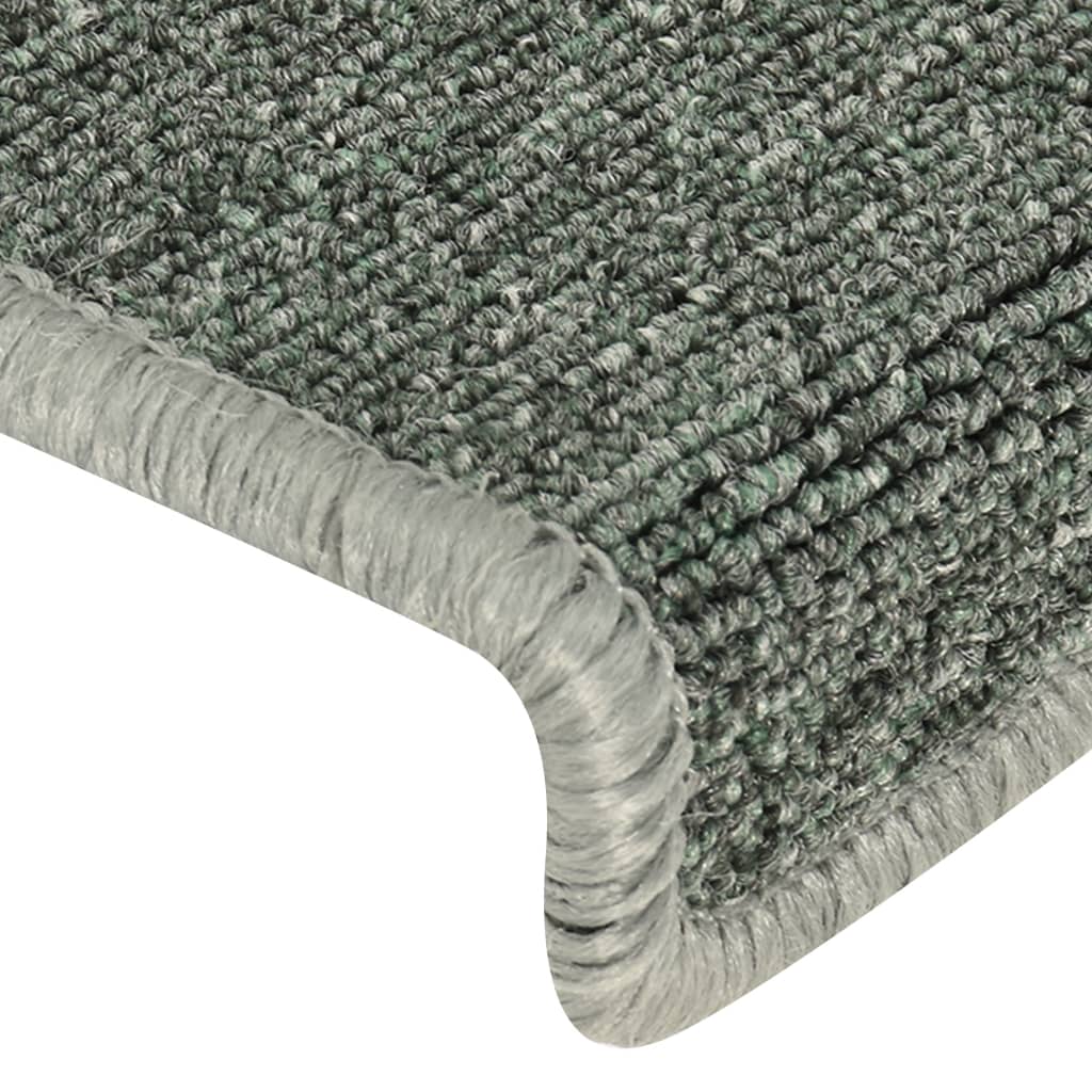 Berkfield Carpet Stair Treads 15 pcs 65x21x4 cm Green