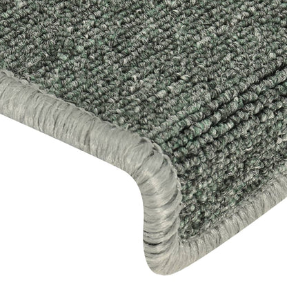 Berkfield Carpet Stair Treads 15 pcs 65x21x4 cm Green