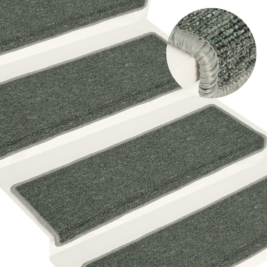 Berkfield Carpet Stair Treads 15 pcs 65x21x4 cm Green