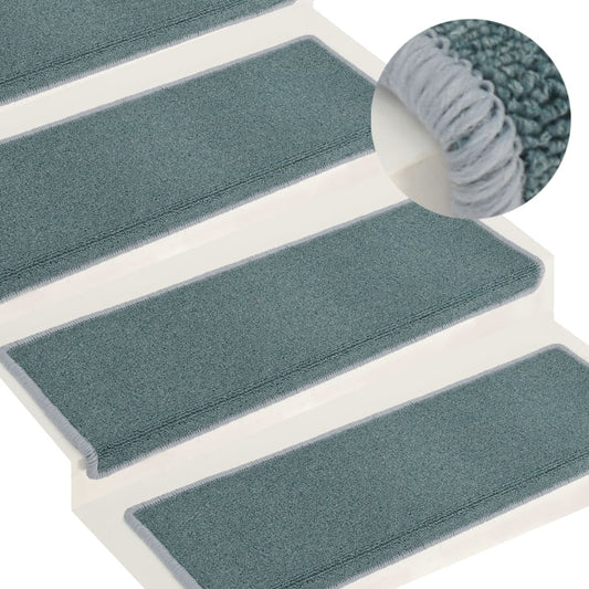 Berkfield Carpet Stair Treads 15 pcs 65x21x4 cm Blue