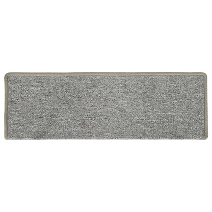 Berkfield Carpet Stair Treads 15 pcs 65x21x4 cm White and Grey