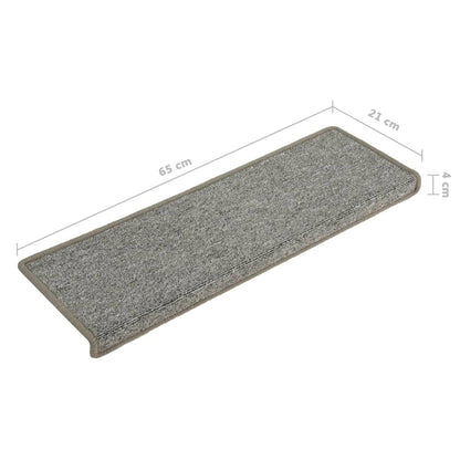 Berkfield Carpet Stair Treads 15 pcs 65x21x4 cm White and Grey