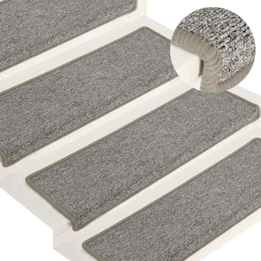 Berkfield Carpet Stair Treads 15 pcs 65x21x4 cm White and Grey