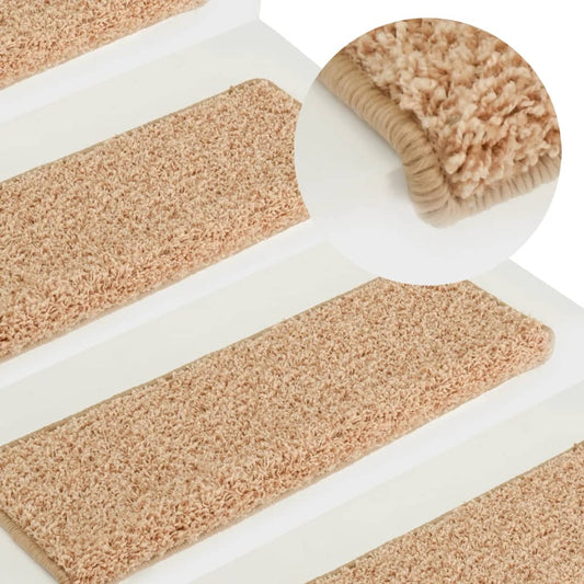 Berkfield Carpet Stair Treads 15 pcs 65x21x4 cm Gold