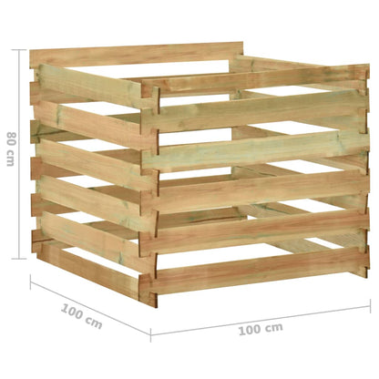 Berkfield Slatted Garden Composter 100x100x80 cm Impregnated Pinewood