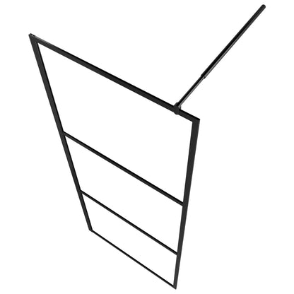 Berkfield Walk-in Shower Wall with Clear ESG Glass Black 80x195 cm