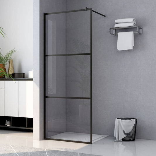 Berkfield Walk-in Shower Wall with Clear ESG Glass Black 100x195 cm