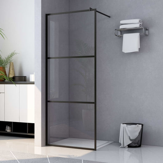 Berkfield Walk-in Shower Wall with Clear ESG Glass Black 115x195 cm