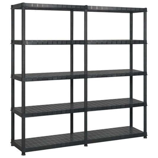 Berkfield Storage Shelf 5-Tier Black 170x40x185 cm Plastic