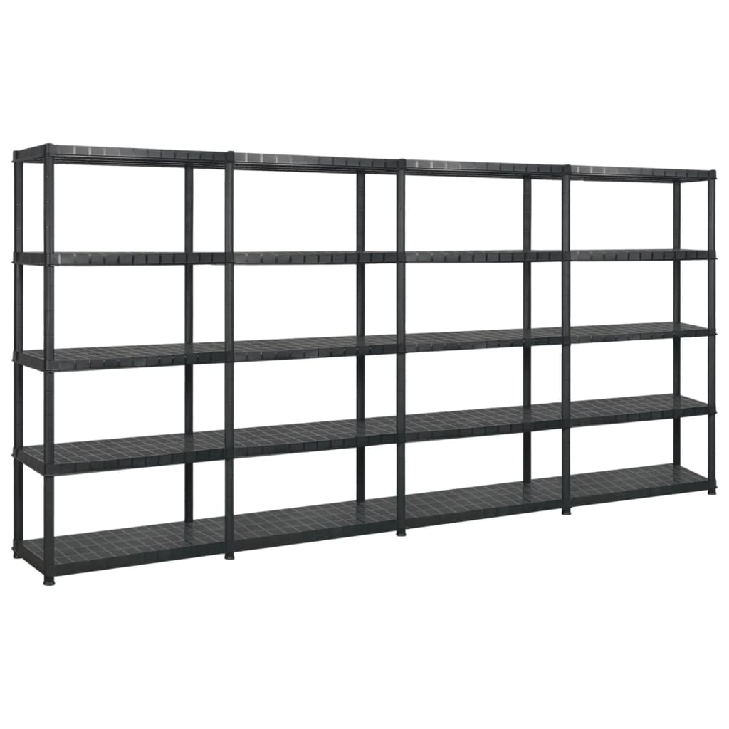 Berkfield Storage Shelf 5-Tier Black 340x40x185 cm Plastic
