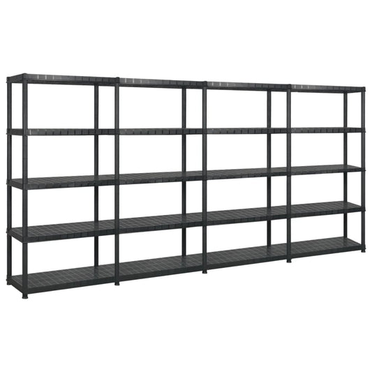 Berkfield Storage Shelf 5-Tier Black 340x40x185 cm Plastic