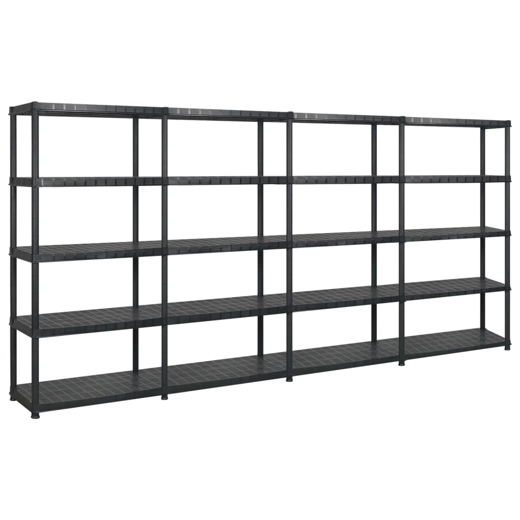 Berkfield Storage Shelf 5-Tier Black 366x45.7x185 cm Plastic
