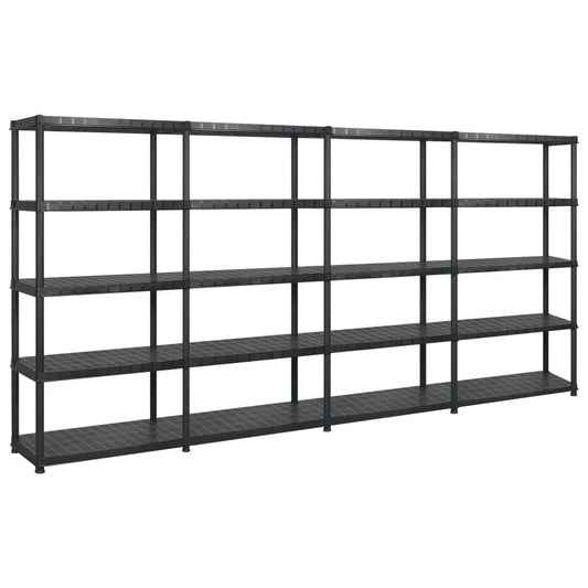 Berkfield Storage Shelf 5-Tier Black 366x45.7x185 cm Plastic