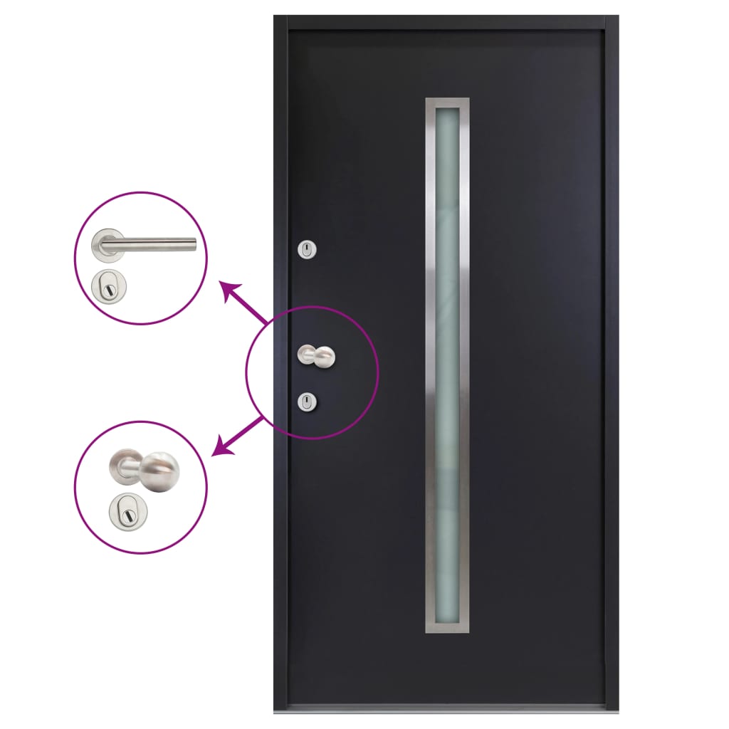 Berkfield Aluminium Front Door Anthracite 100x200 cm