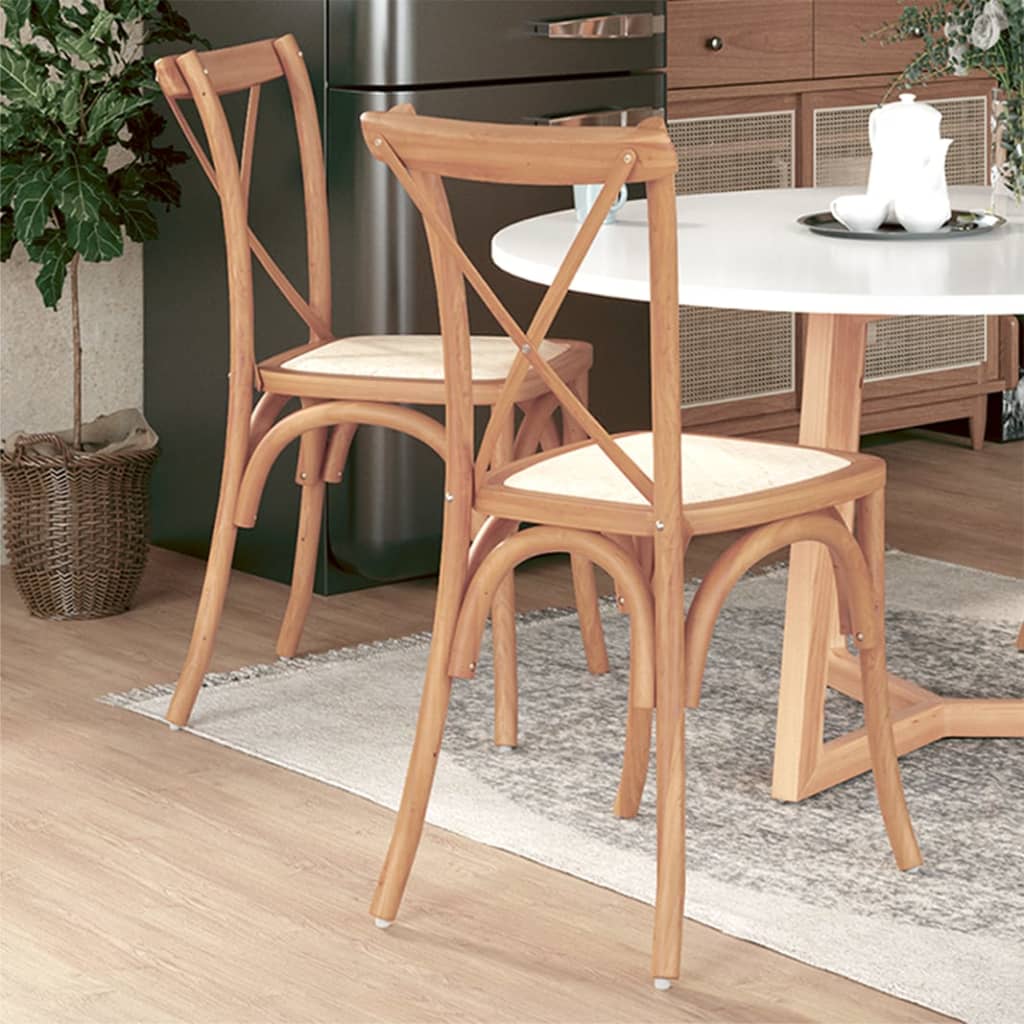 Berkfield Cross Chairs 2 pcs Solid Oak Wood