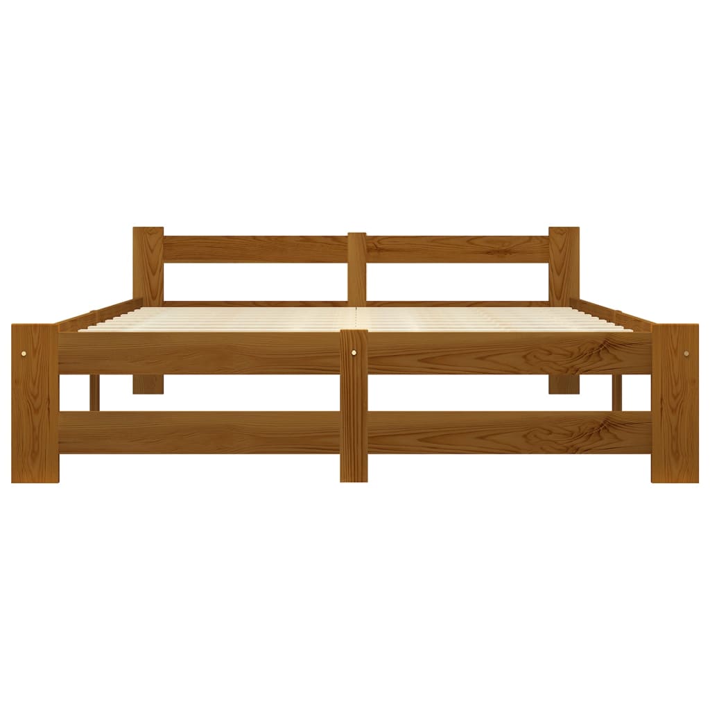 Berkfield Bed Frame Honey Brown Solid Pine Wood 120x200 cm