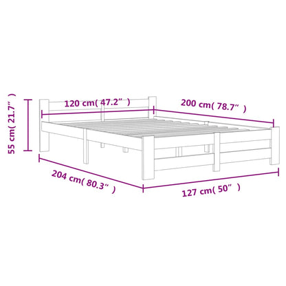 Berkfield Bed Frame Honey Brown Solid Pine Wood 120x200 cm