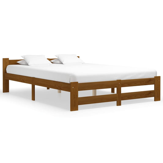 Berkfield Bed Frame Honey Brown Solid Pine Wood 160x200 cm
