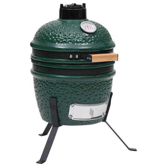 Berkfield 2-in-1 Kamado Barbecue Grill Smoker Ceramic 56 cm Green