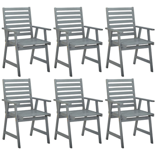 Berkfield Outdoor Dining Chairs 6 pcs Grey Solid Acacia Wood