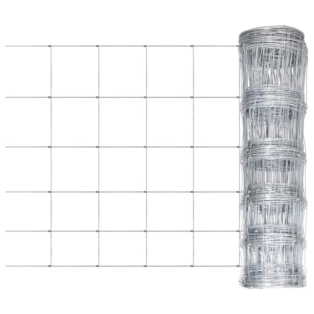 Berkfield Garden Fence Galvanised Steel Silver 50x0.8 m
