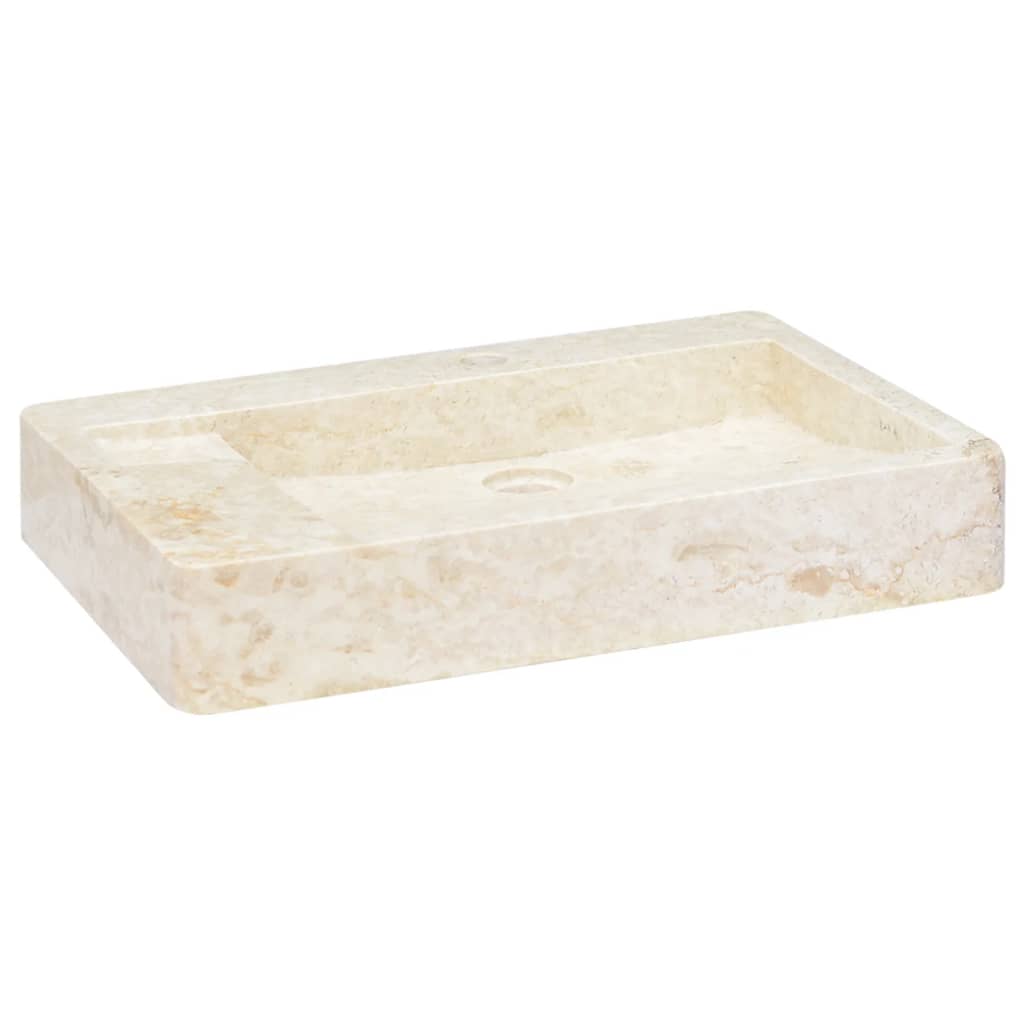 Berkfield Sink Cream 58x39x10 cm Marble