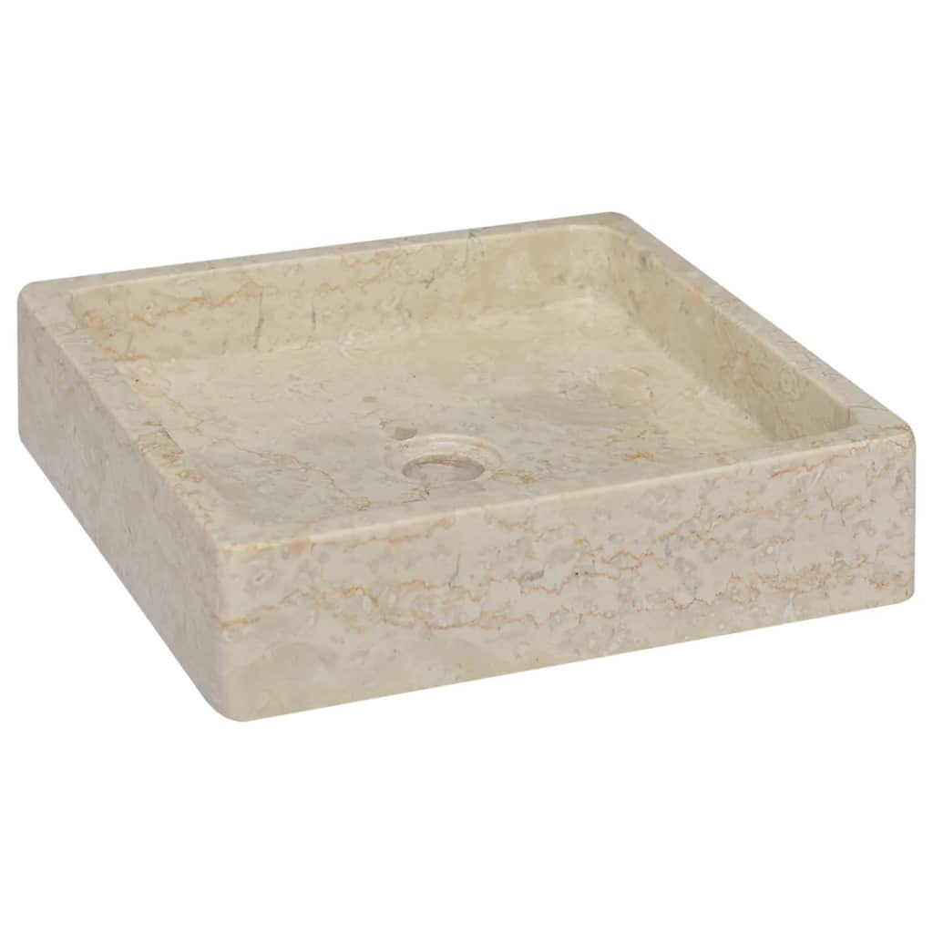 Berkfield Sink Cream 40x40x10 cm Marble