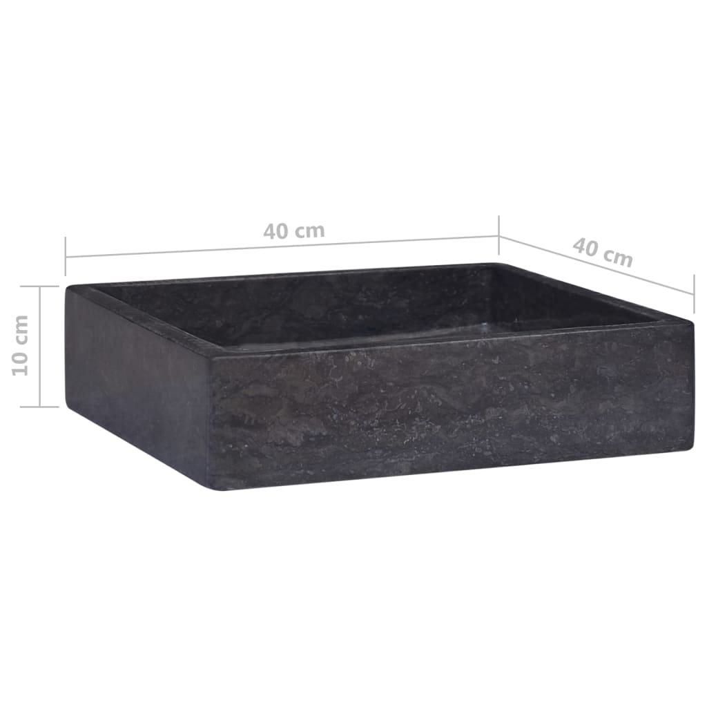 Berkfield Sink Black 40x40x10 cm Marble