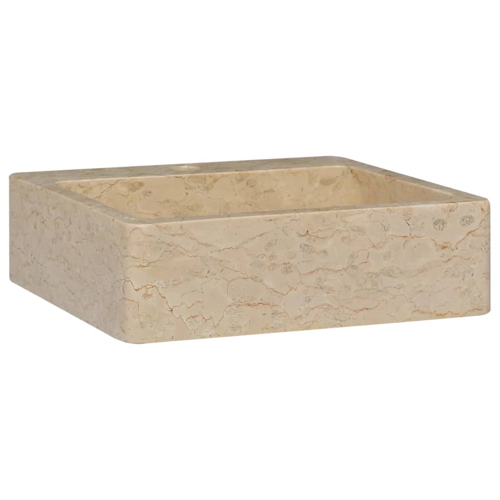 Berkfield Sink Cream 40x40x12 cm Marble