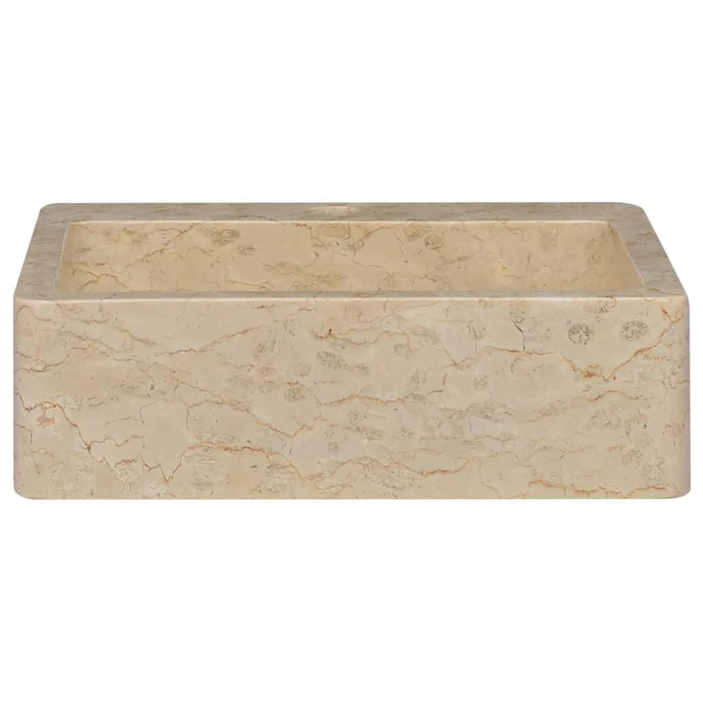 Berkfield Sink Cream 40x40x12 cm Marble