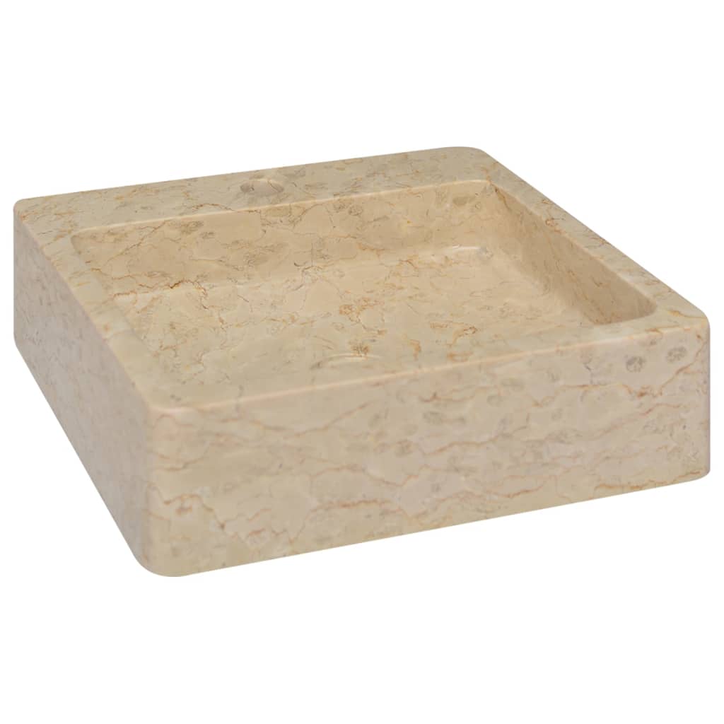 Berkfield Sink Cream 40x40x12 cm Marble