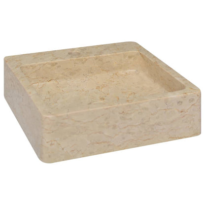 Berkfield Sink Cream 40x40x12 cm Marble