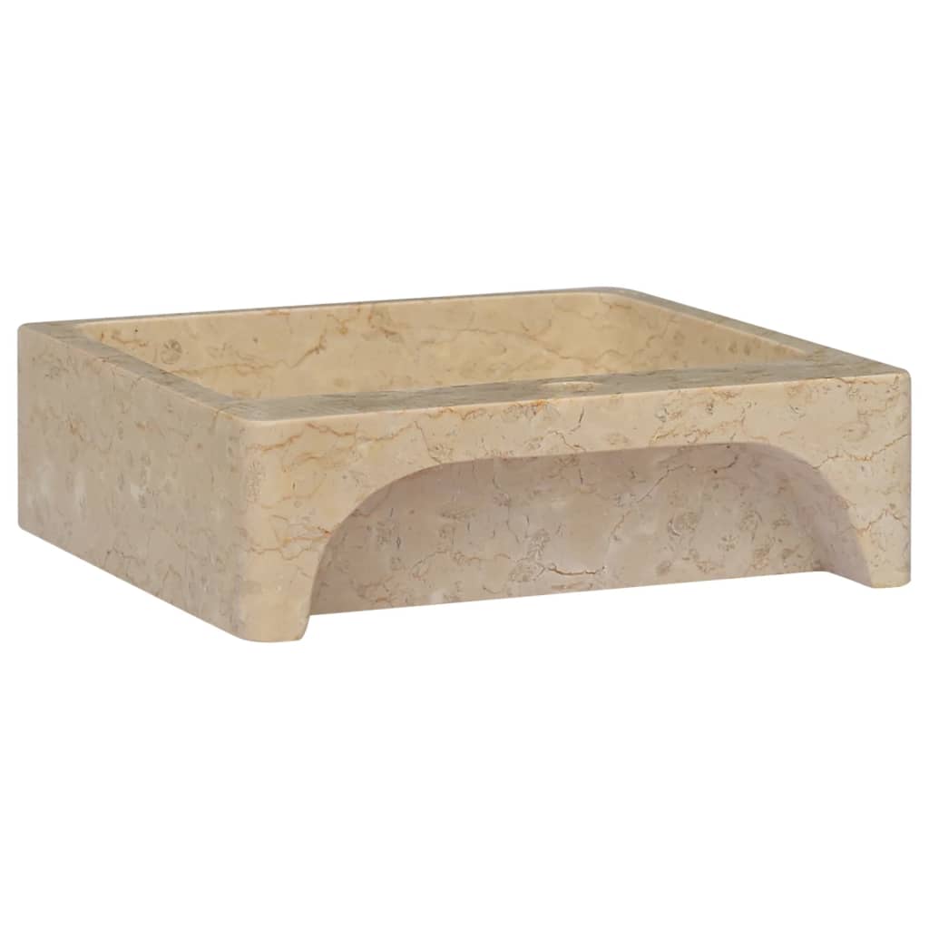 Berkfield Sink Cream 40x40x12 cm Marble