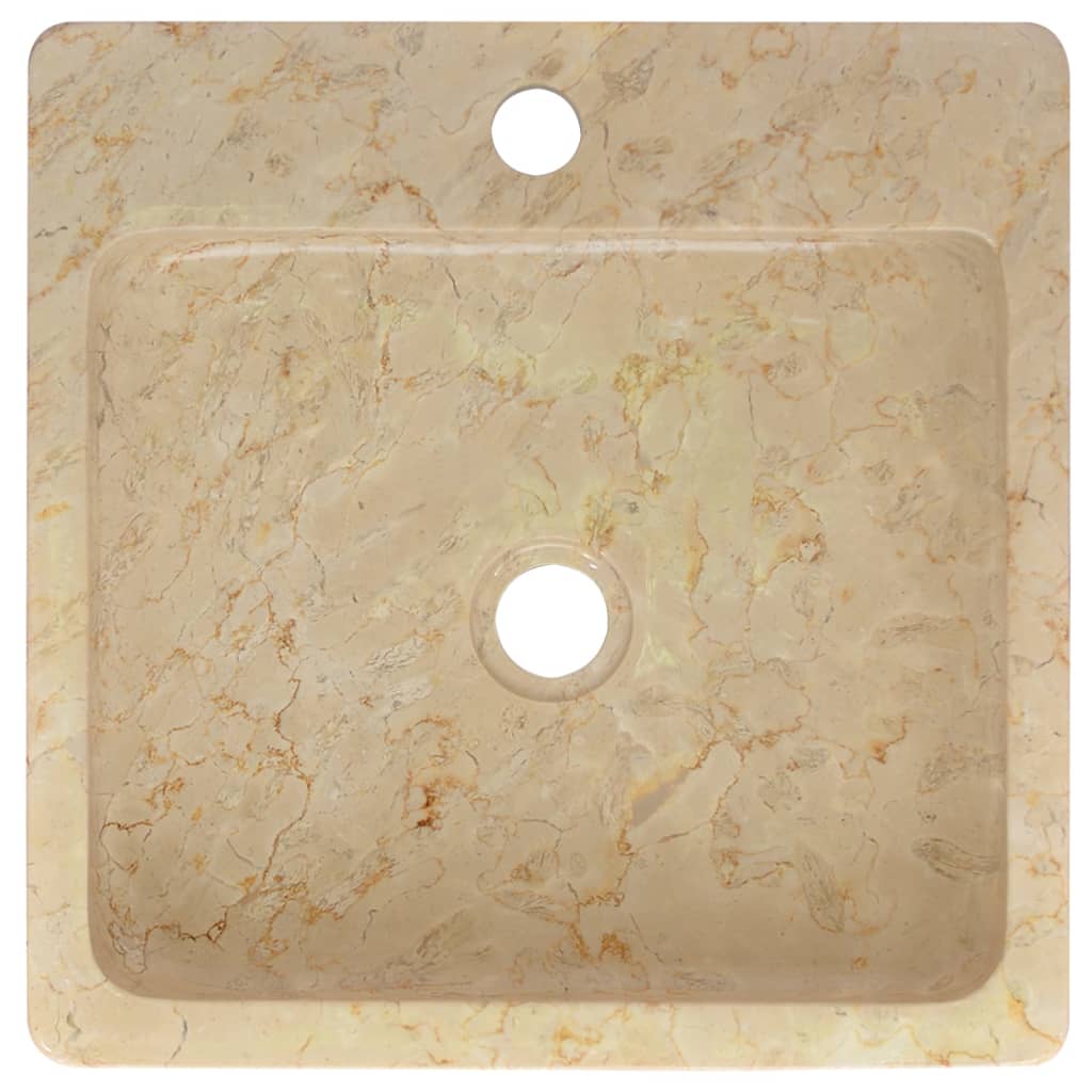 Berkfield Sink Cream 40x40x12 cm Marble
