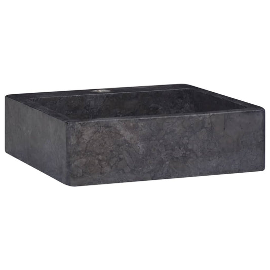 Berkfield Sink Black 40x40x12 cm Marble