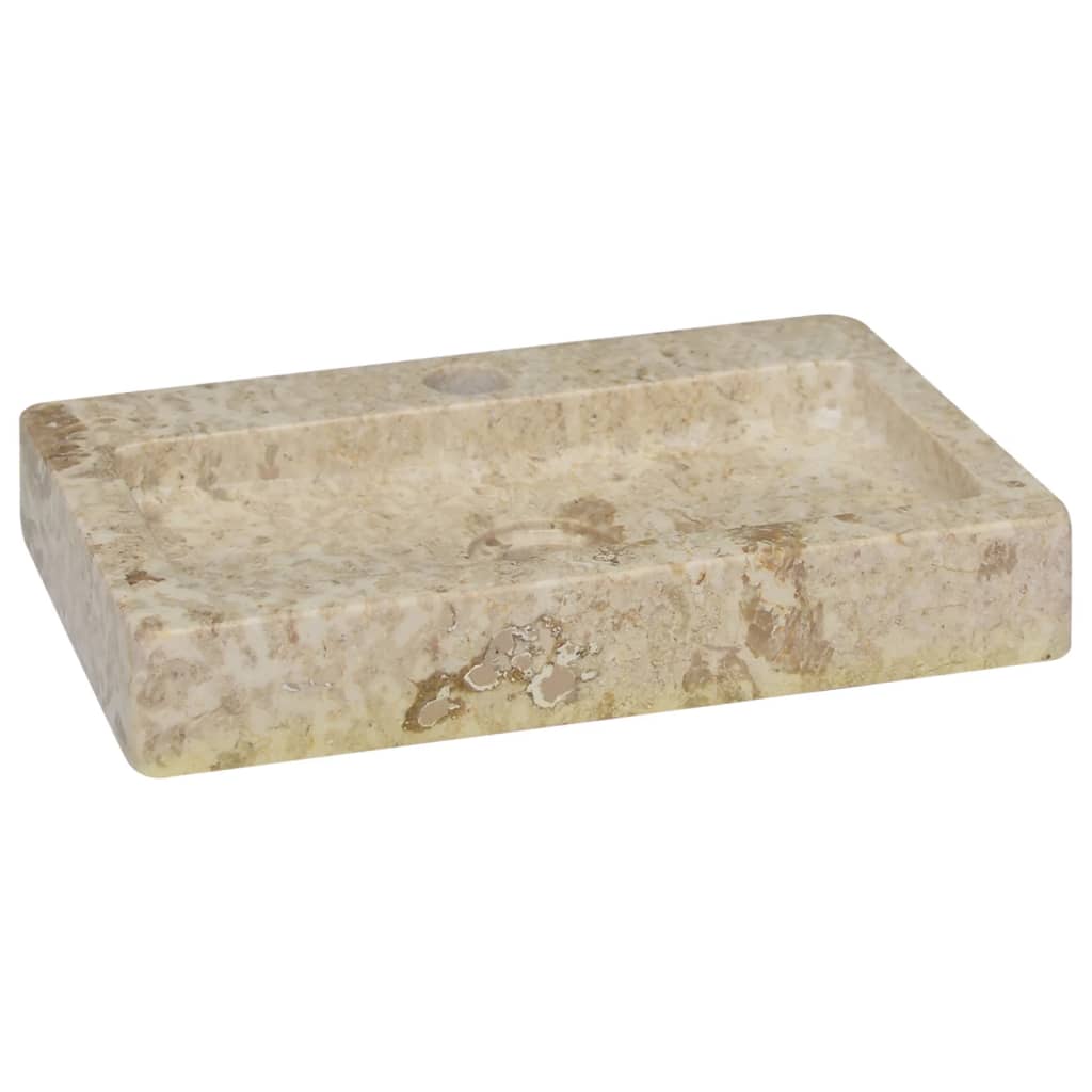 Berkfield Sink Cream 38x24x6.5 cm Marble