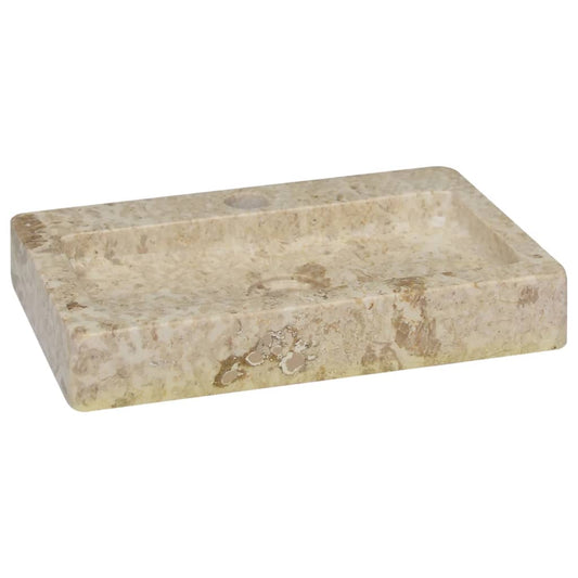 Berkfield Sink Cream 38x24x6.5 cm Marble