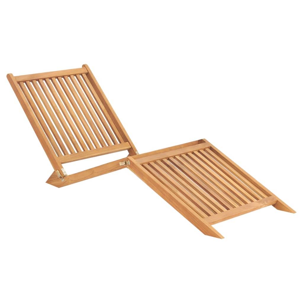 Berkfield Sun Lounger Solid Teak Wood