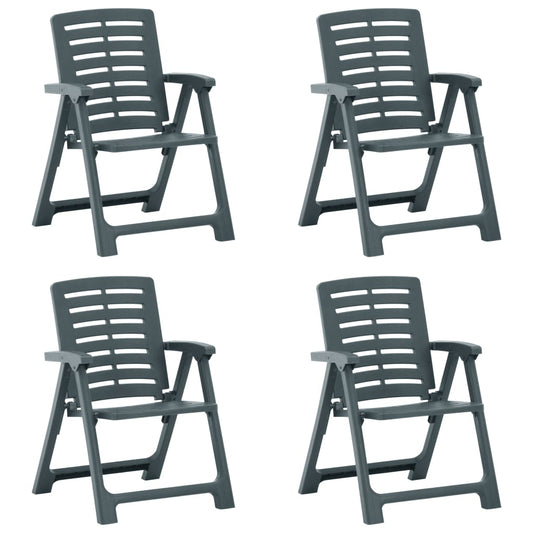 Berkfield Garden Chairs 4 pcs Plastic Green