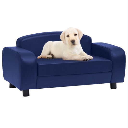 Berkfield Dog Sofa Blue 80x50x40 cm Faux Leather