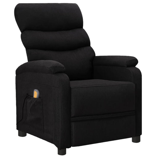 Berkfield Wing Back Massage Reclining Chair Black Faux Leather