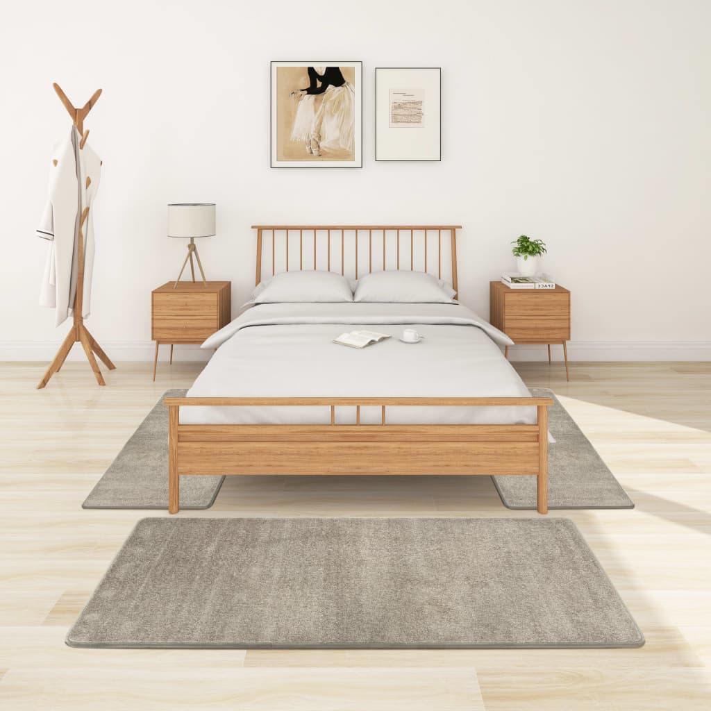 Berkfield Bed Carpets Shaggy High Pile 3 pcs Grey