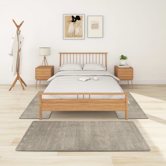 Berkfield Bed Carpets Shaggy High Pile 3 pcs Grey