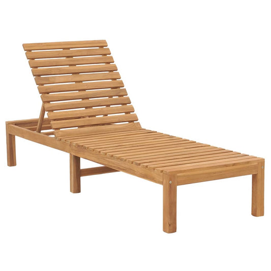 Berkfield Sun Lounger Solid Teak Wood