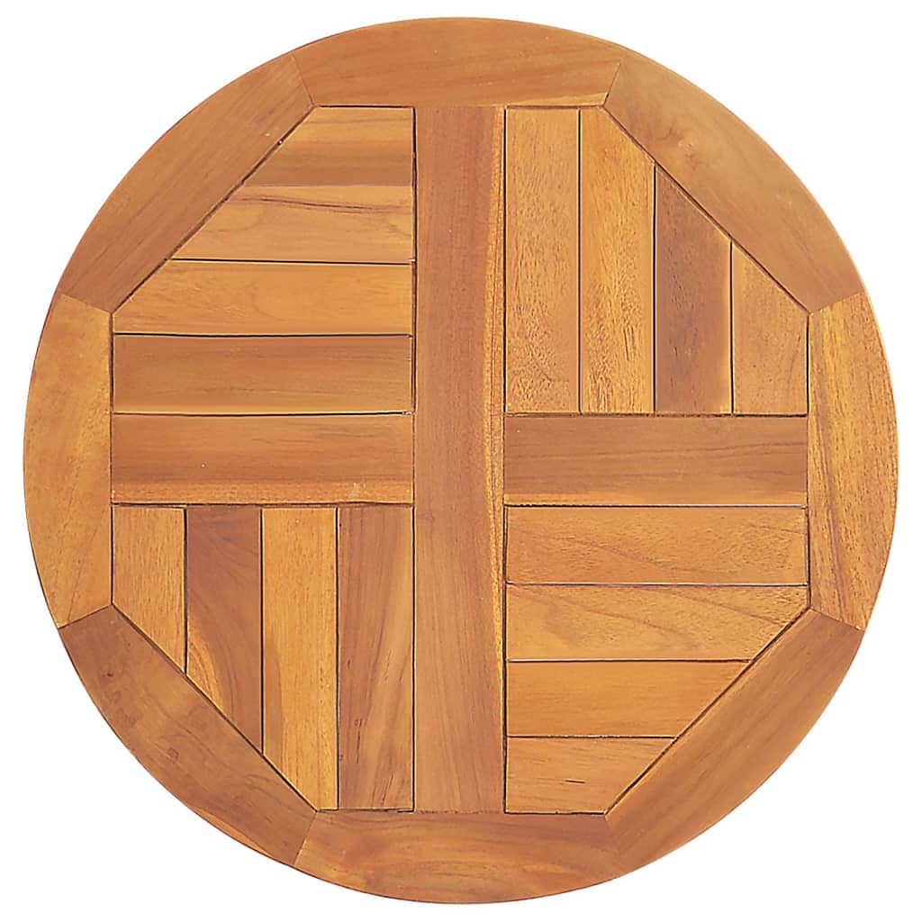 Berkfield Table Top Solid Teak Wood Round 2.5 cm 50 cm