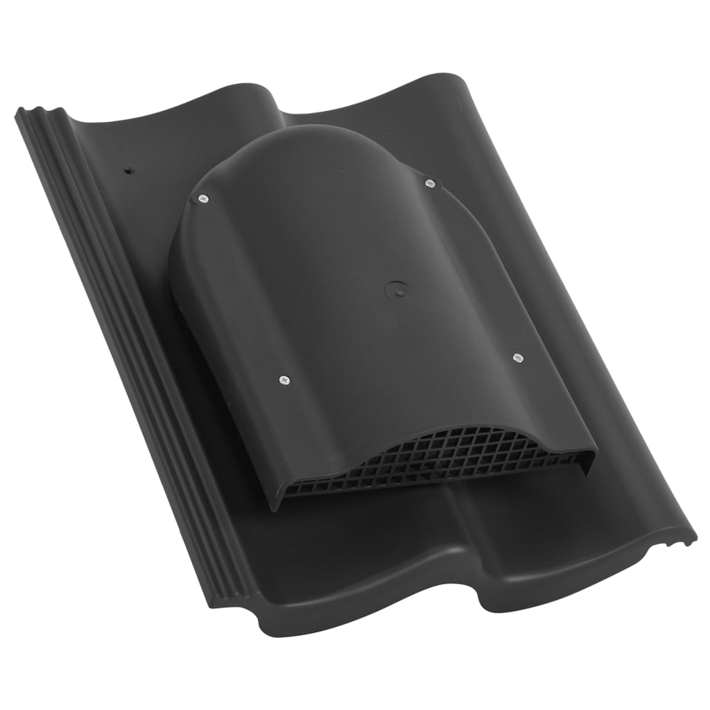 Berkfield Flat Fan Roof Ventilator Black