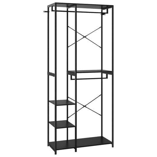 Berkfield Wardrobe Black 90x40x213 cm Metal and Engineered Wood